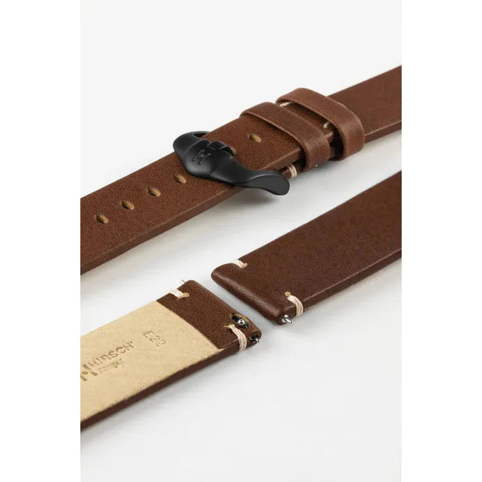 Gold Brown HIRSCH RANGER Vintage style Calfskin Watch Strap 054 02