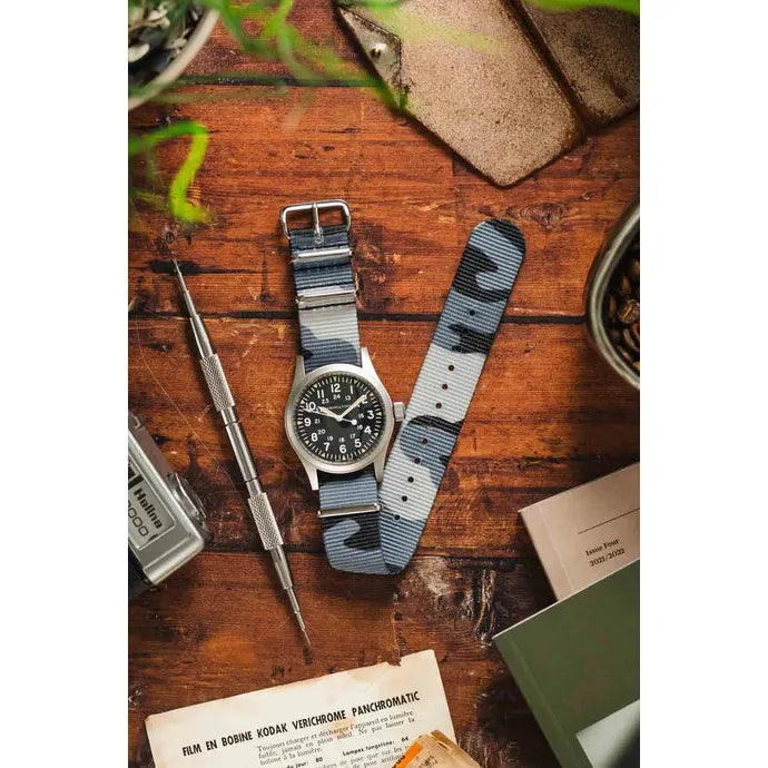 Grey HIRSCH RUSH Military style Nylon Watch Strap 4040 60