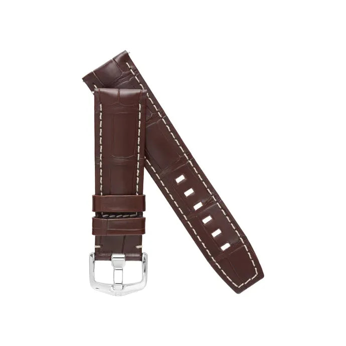 Brown HIRSCH TRITONE Genuine Matte Louisiana Alligator Watchband 086 07