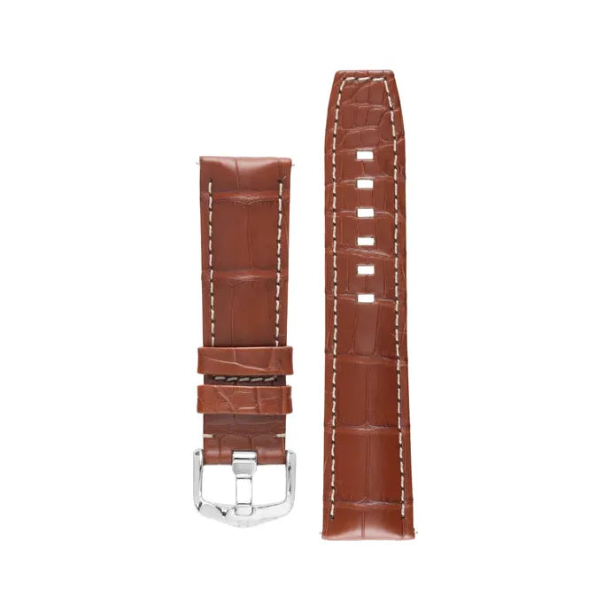 Gold Brown HIRSCH TRITONE Genuine Matte Louisiana Alligator Watchband 086 07