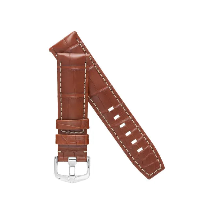 Gold Brown HIRSCH TRITONE Genuine Matte Louisiana Alligator Watchband 086 07