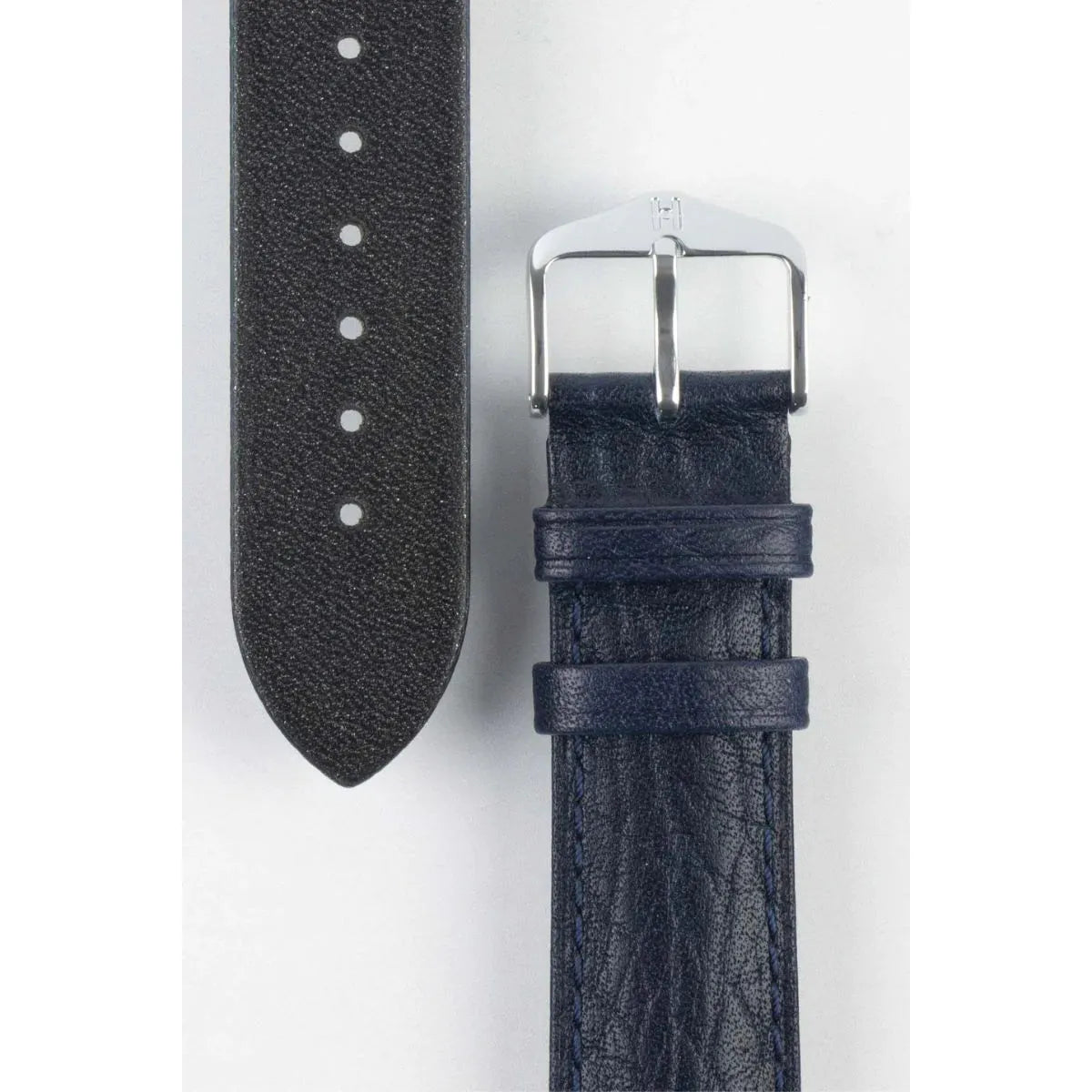 Blue HIRSCH CAMELGRAIN Pro Skin Watch Strap 010 09