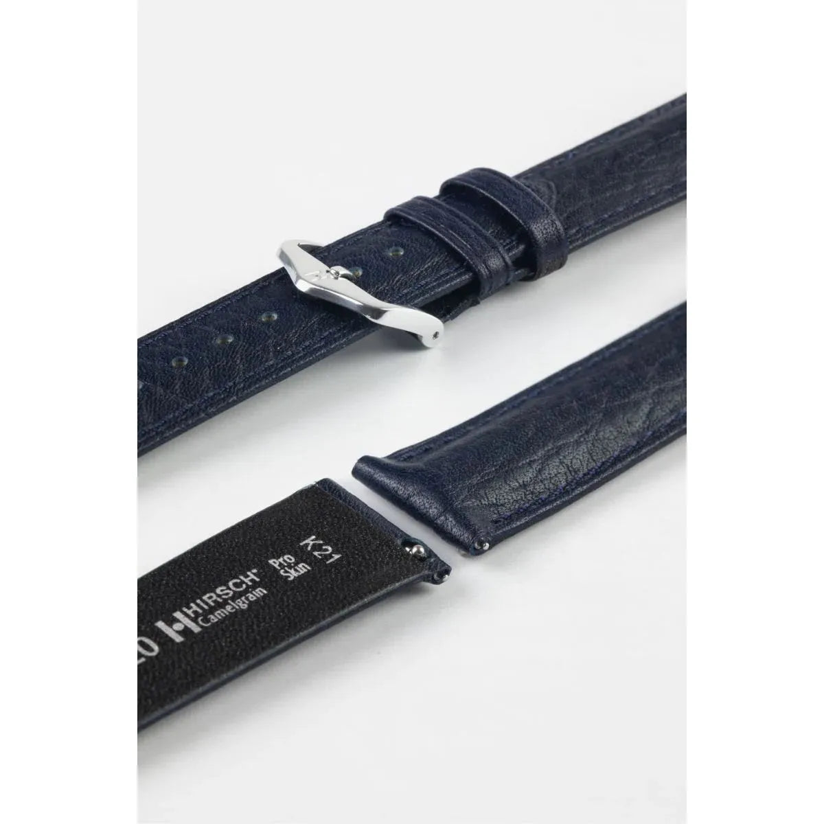 Blue HIRSCH CAMELGRAIN Pro Skin Watch Strap 010 09