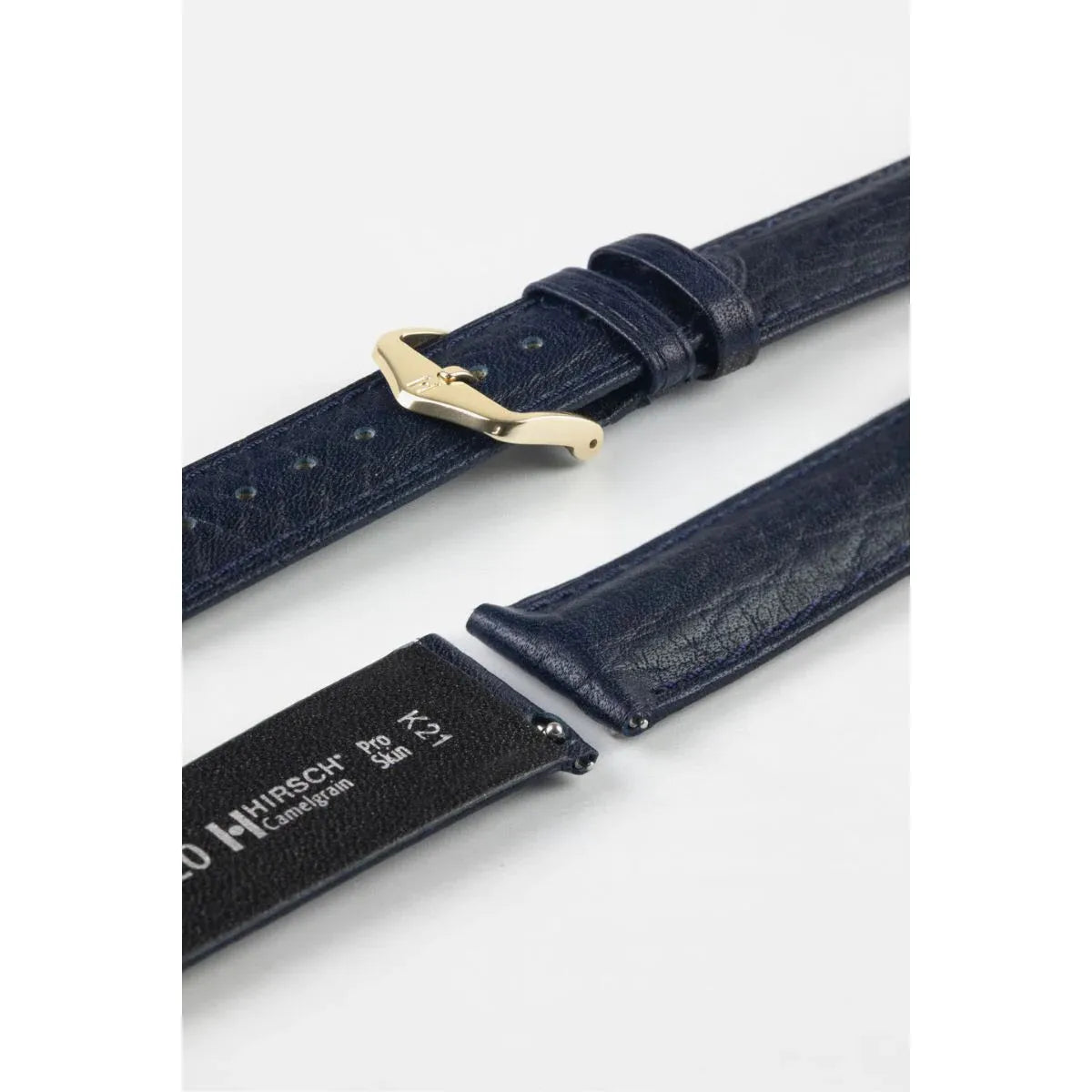 Blue HIRSCH CAMELGRAIN Pro Skin Watch Strap 010 09