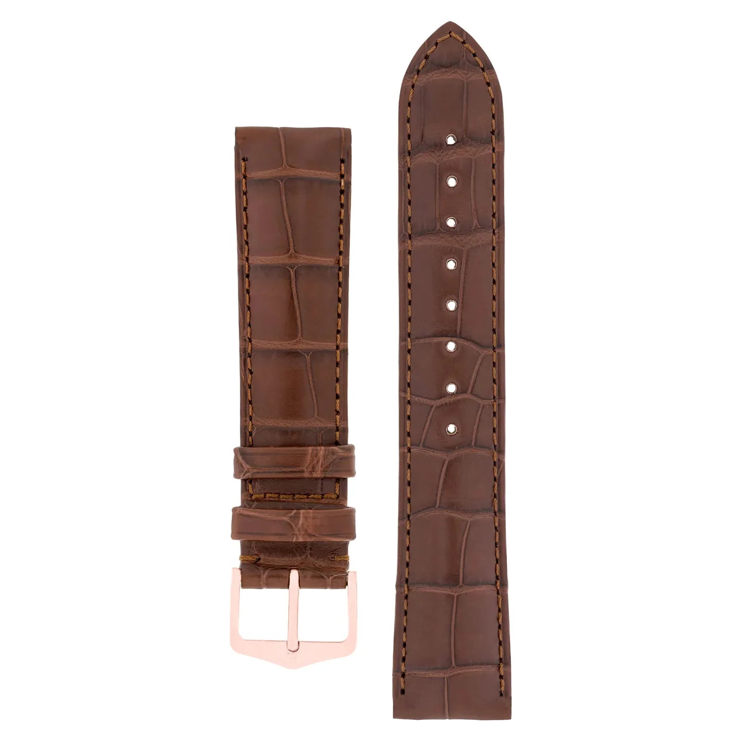 Brown HIRSCH EARL Genuine Louisiana Matte Alligator Watch Band 047 07