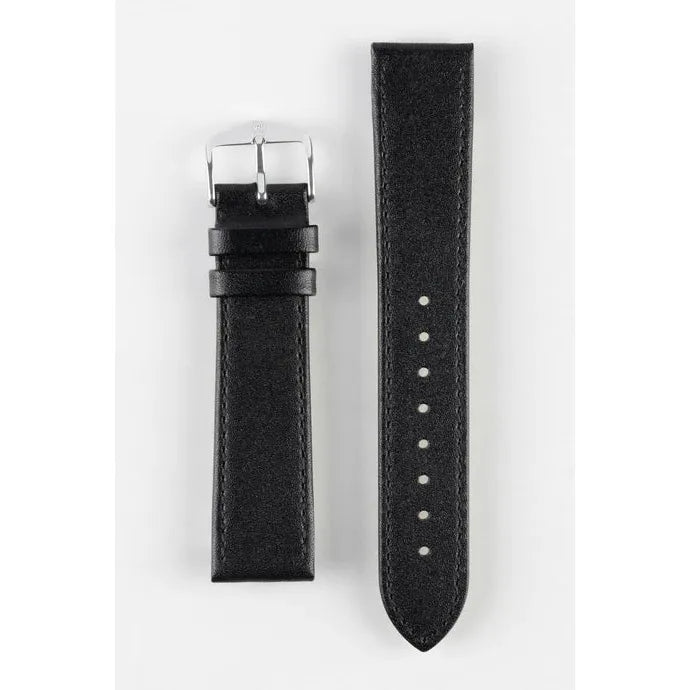 Black HIRSCH OSIRIS Box Leather Watch Bracelet 034 75