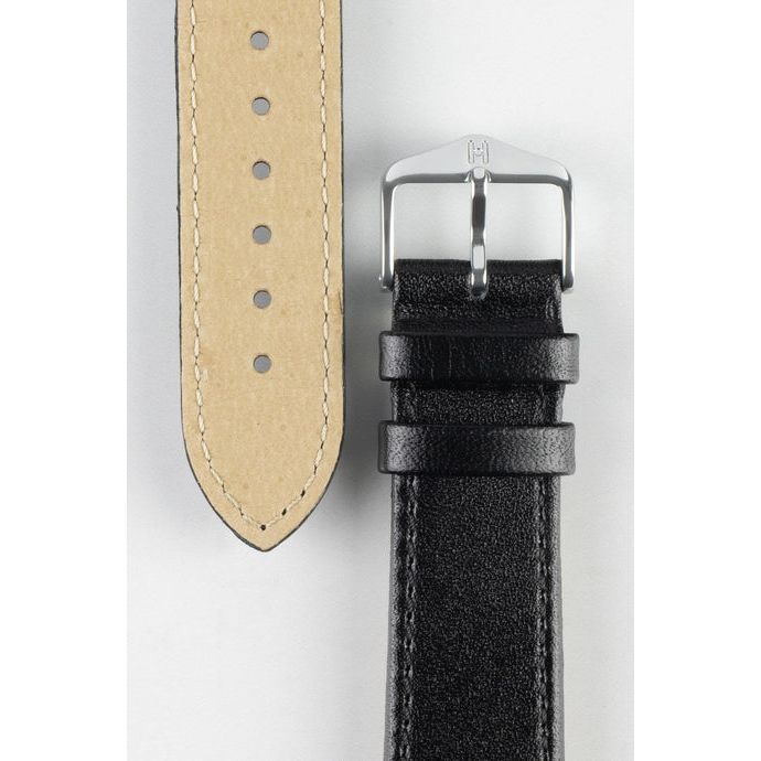 Black HIRSCH OSIRIS Box Leather Watch Bracelet 034 75 NQ