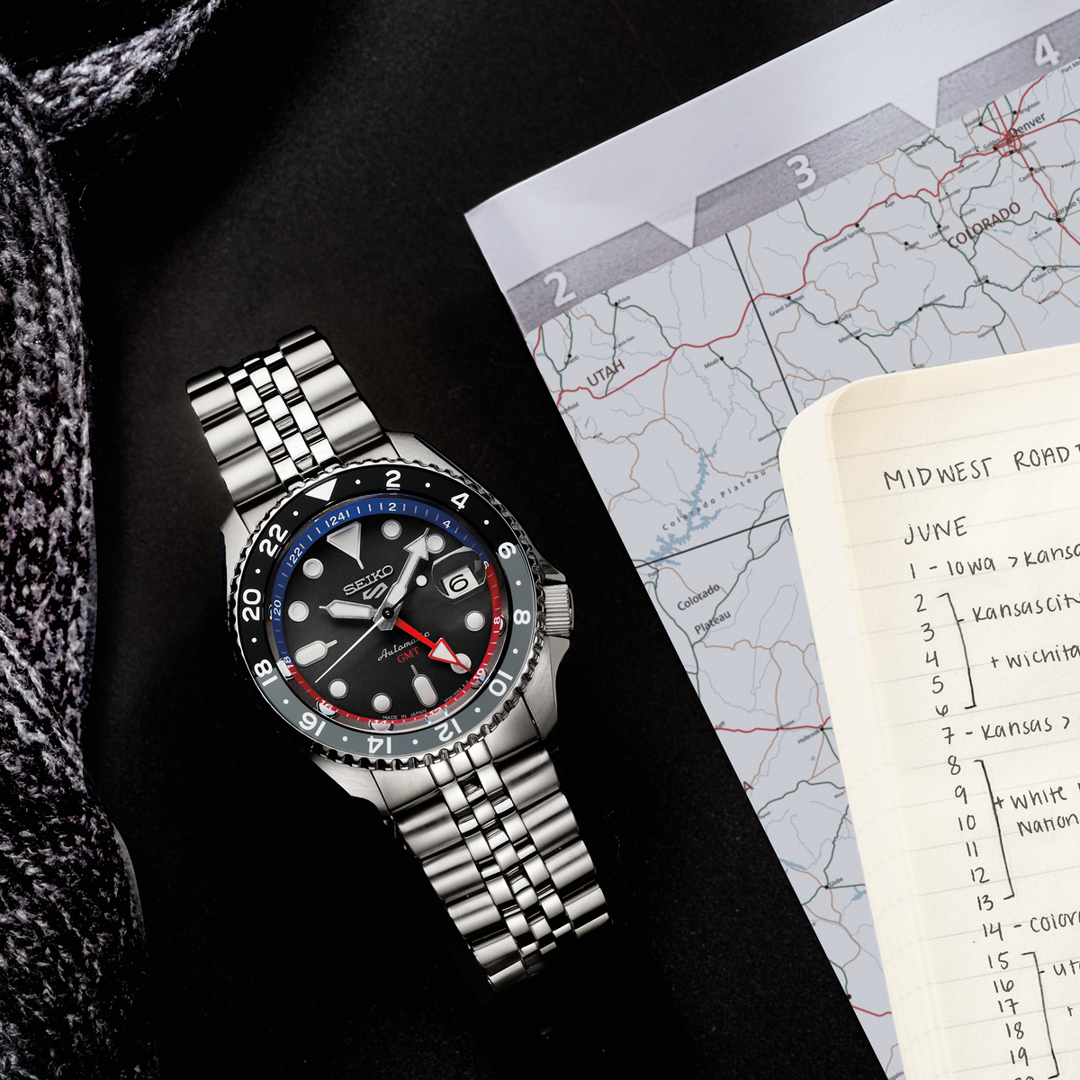 Seiko 5 Sports SKX GMT SSK019 watch, view 5