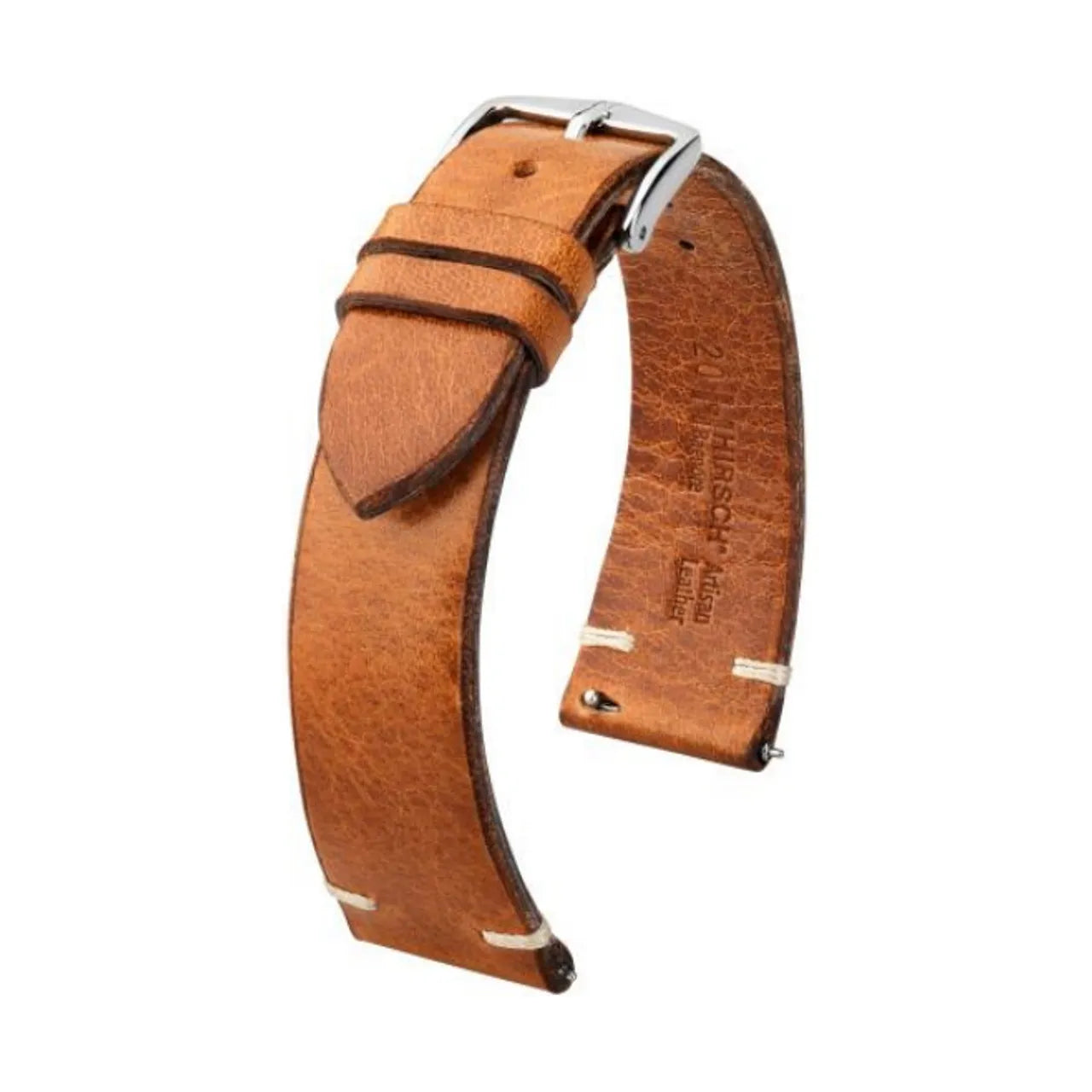 Brown HIRSCH Bagnore Vintage style Calfskin Watchband