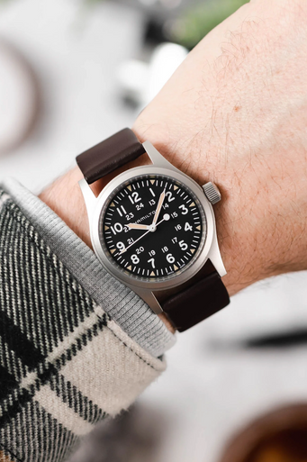 Hirsch TORONTO Open End Classic Italian Calfskin Watch Strap - Brown - view 3