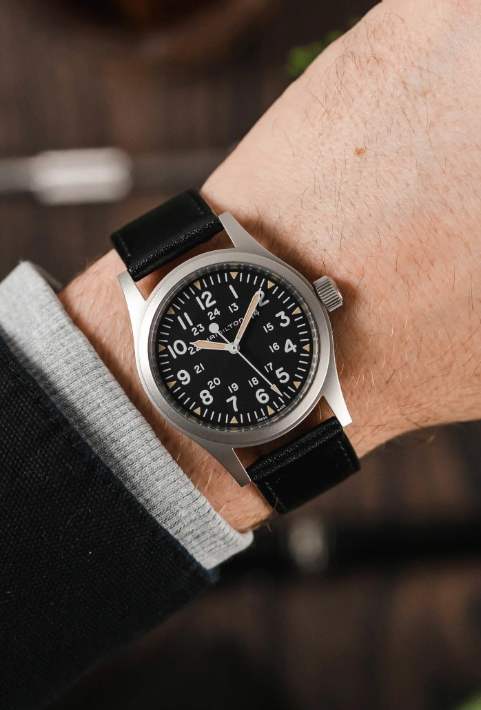 Hirsch OSIRIS Box Leather Watch Bracelet - Black - view 3