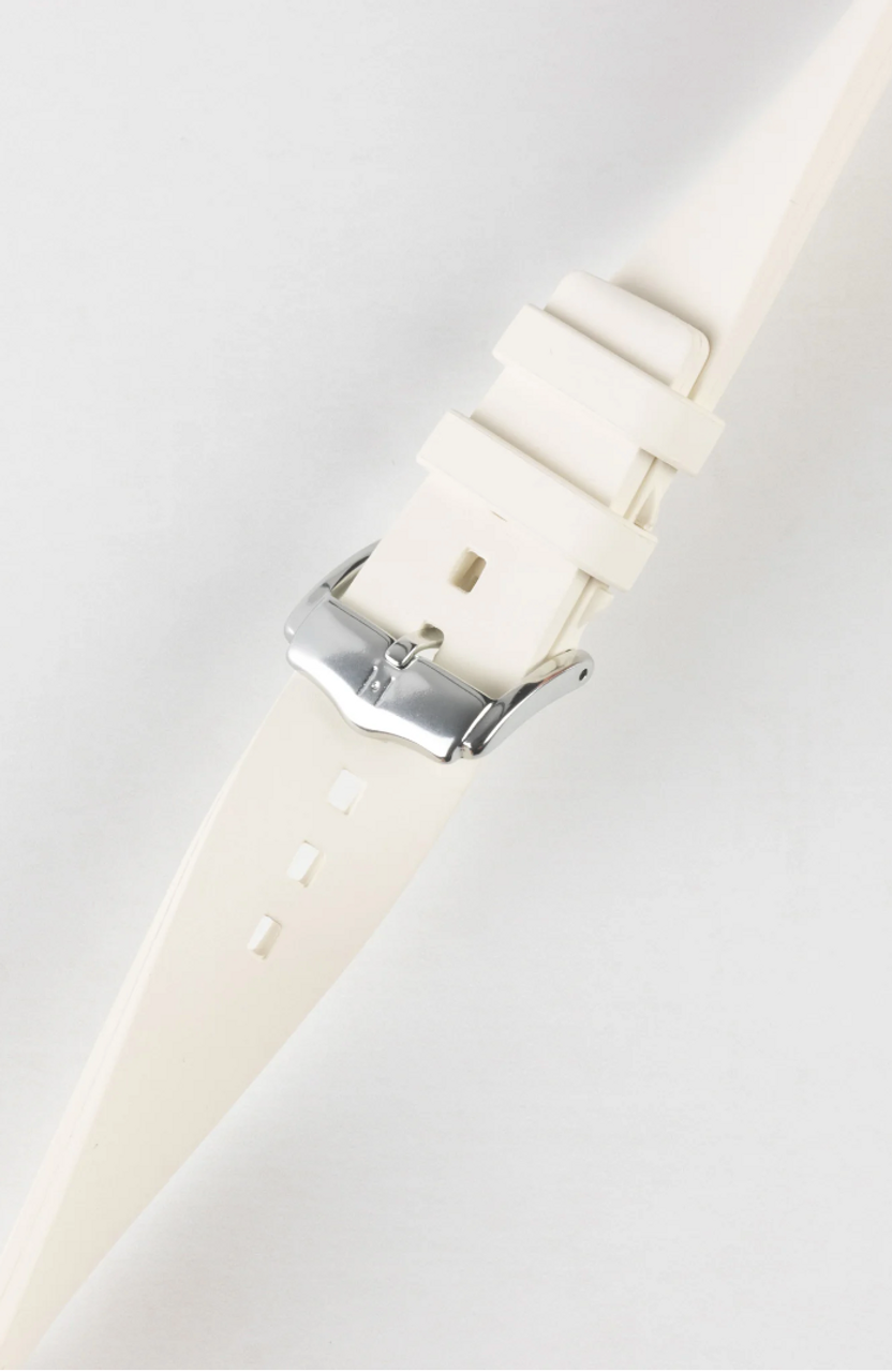 HIRSCH PURE Premium Caoutchouc Watchband 4041 88 - White