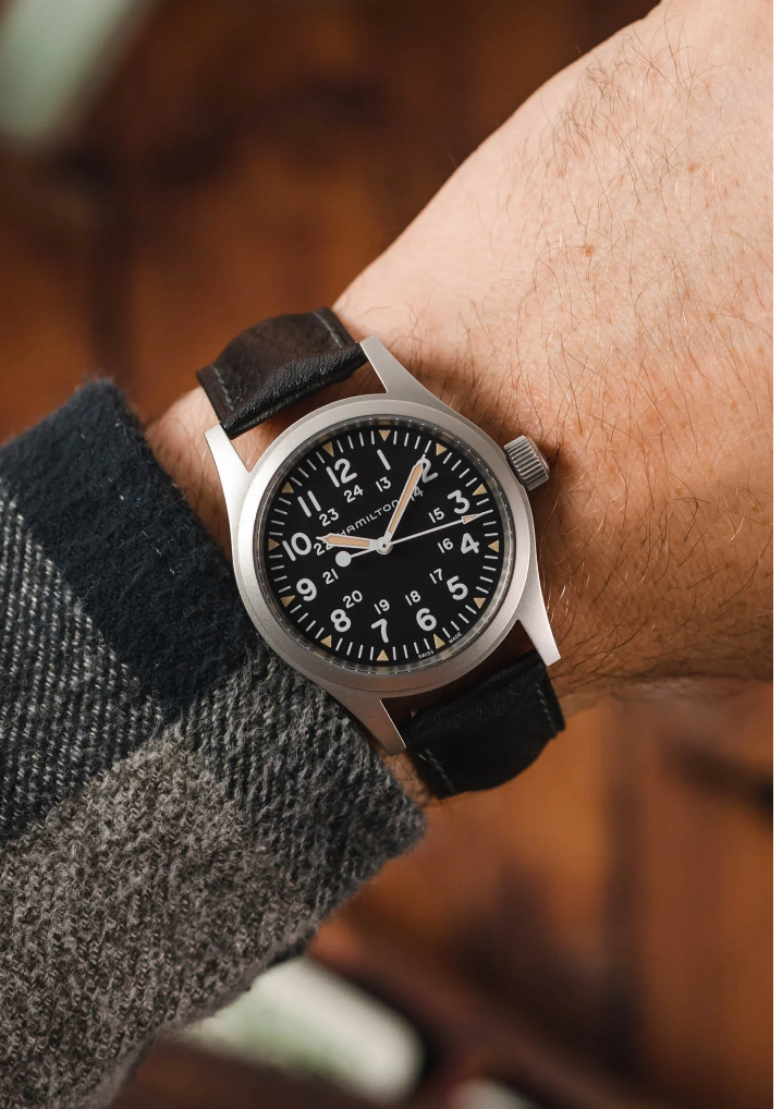 Hirsch CAMELGRAIN Pro Skin Watch Strap - Black - view 4