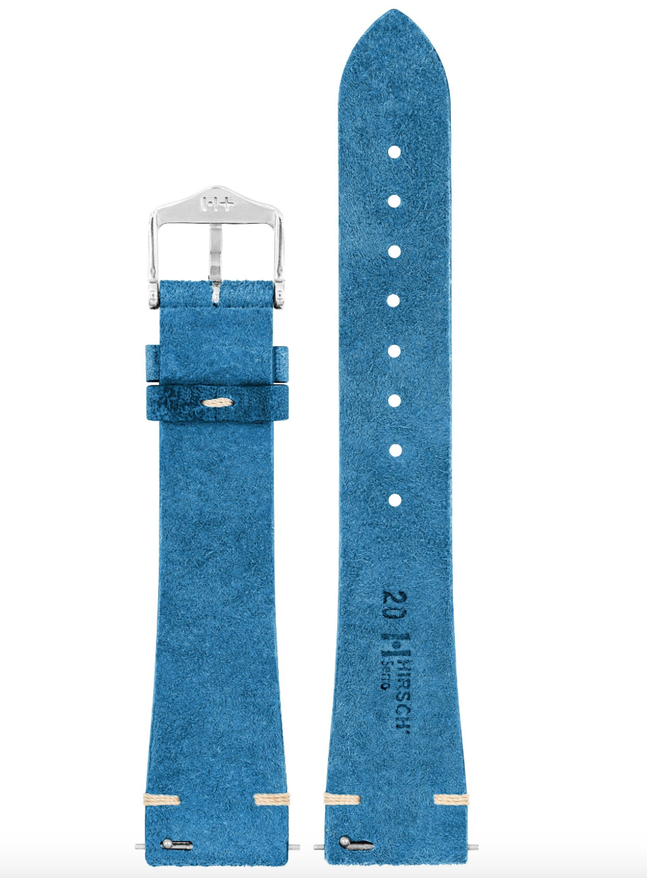 HIRSCH Serro Suede Watchband 055 64 - Blue