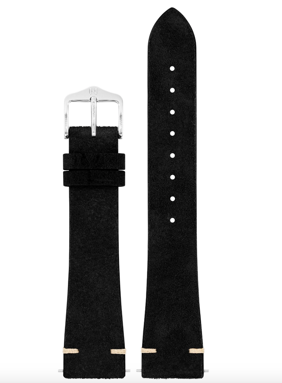 HIRSCH Serro Suede Watchband 055 64 - Black