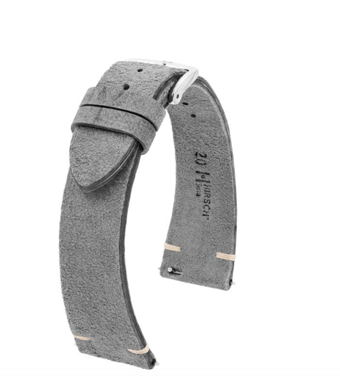 HIRSCH Serro Suede Watchband 055 64 - Grey