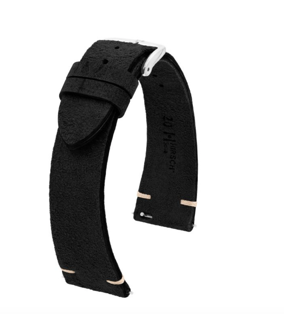 HIRSCH Serro Suede Watchband 055 64 - Black