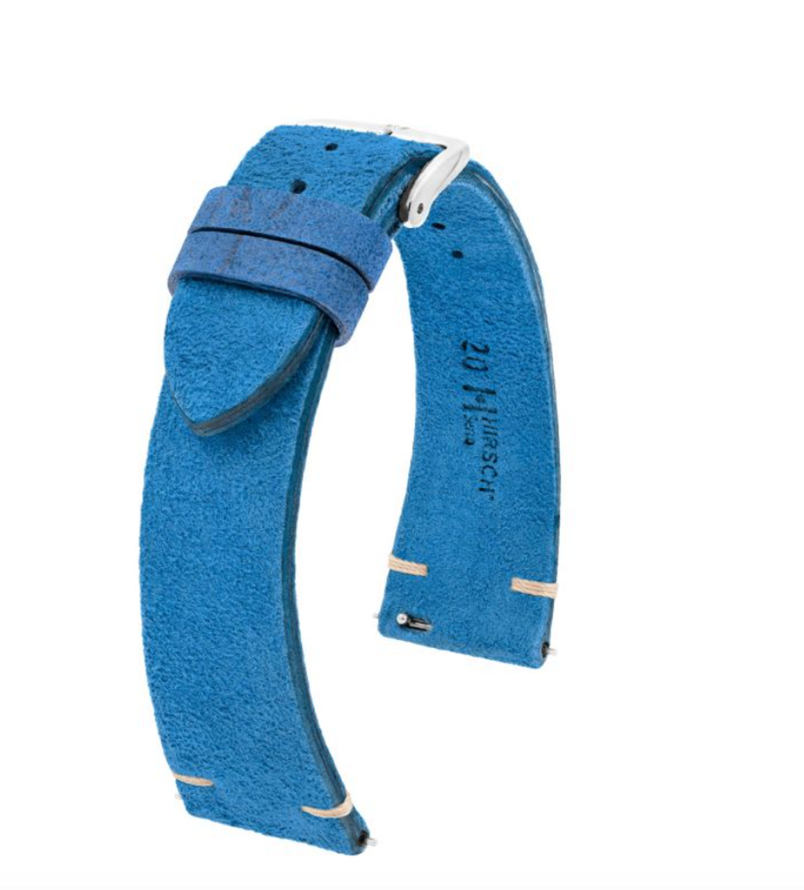 HIRSCH Serro Suede Watchband 055 64 - Blue