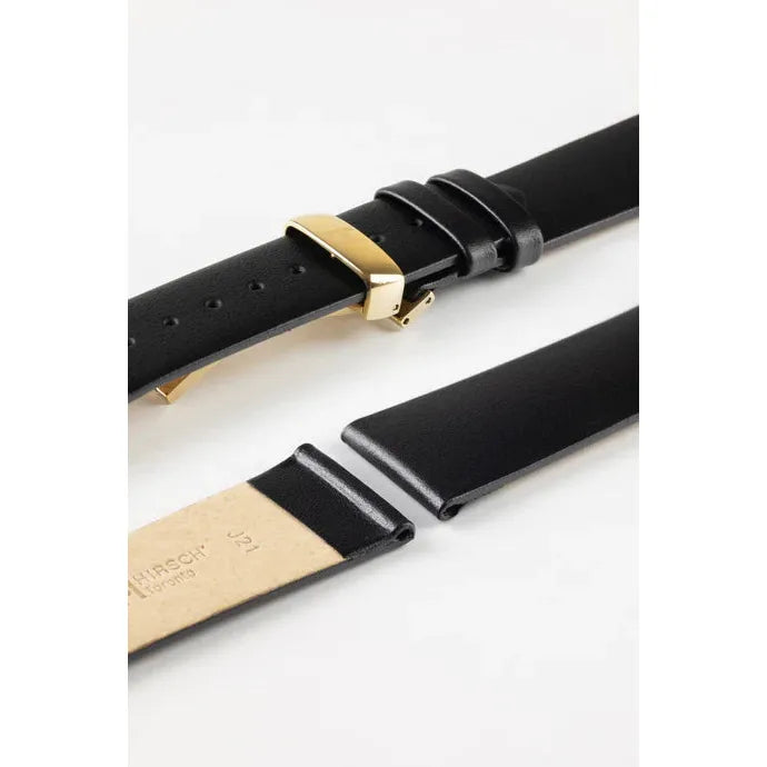 Black NQR HIRSCH TORONTO Classic Italian Watch Strap 037 02 NQ