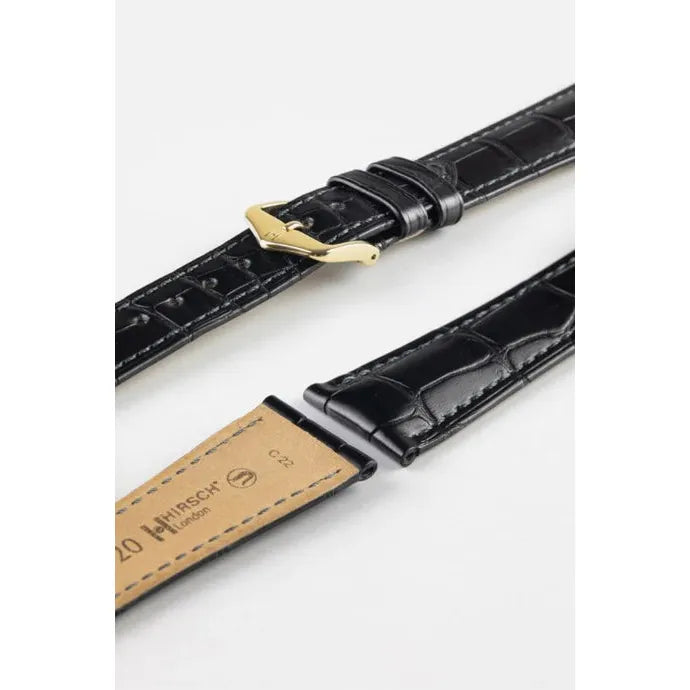 Black HIRSCH LONDON Louisiana Alligator Watch Bracelet 042 07 NQ