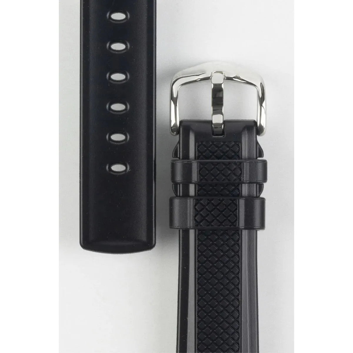 Black HIRSCH ACCENT Premium Caoutchouc Watchband 4047 88