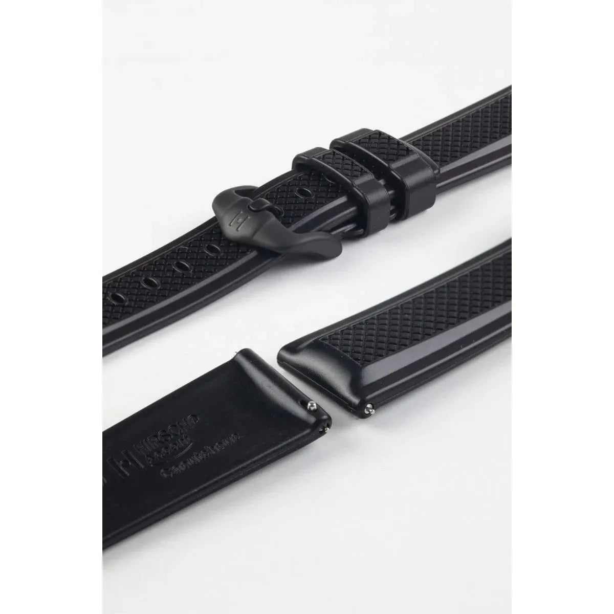 Black HIRSCH ACCENT Premium Caoutchouc Watchband 4047 88