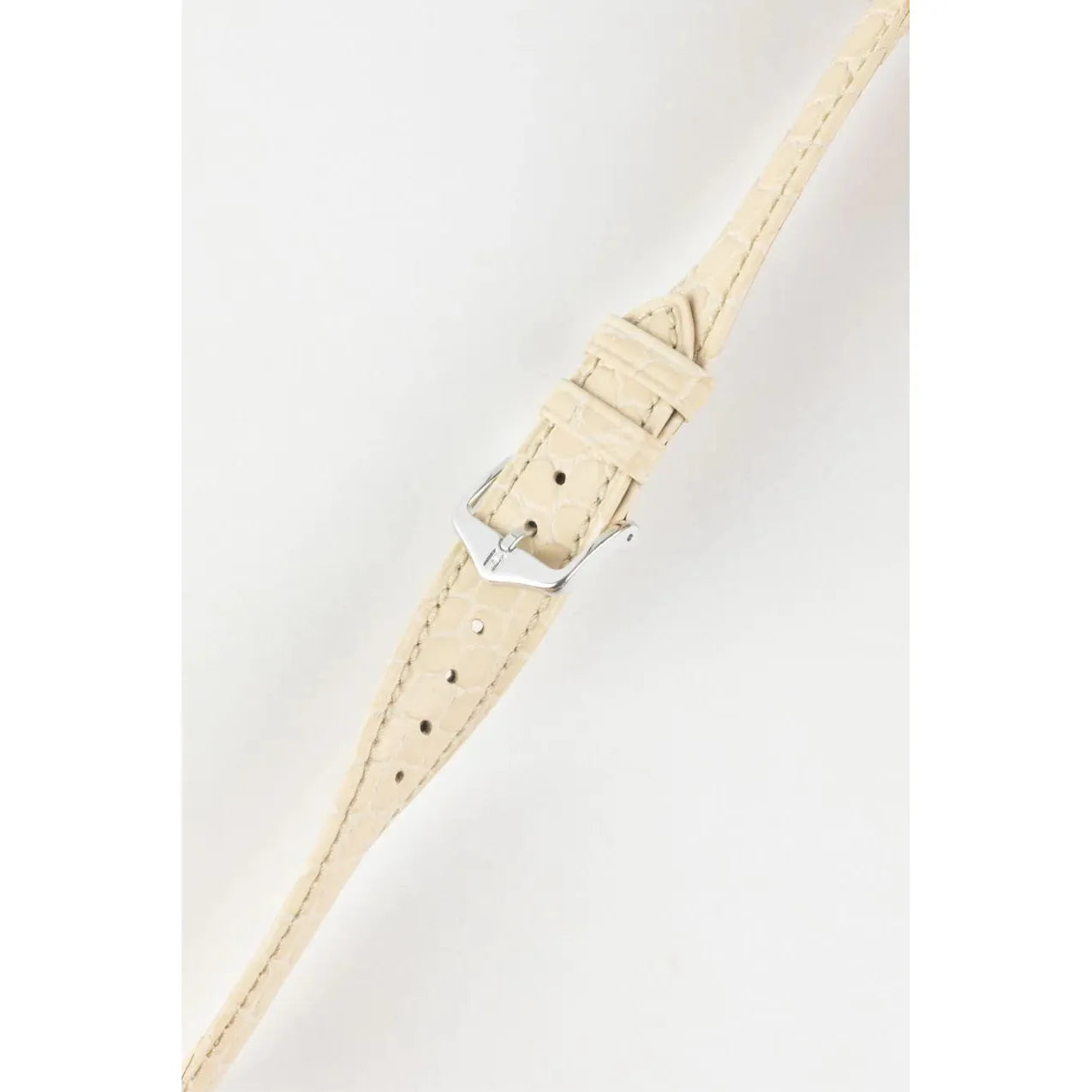 Beige HIRSCH ARISTOCRAT Crocodile Flank Embossed Calfskin Watch Band 038 28