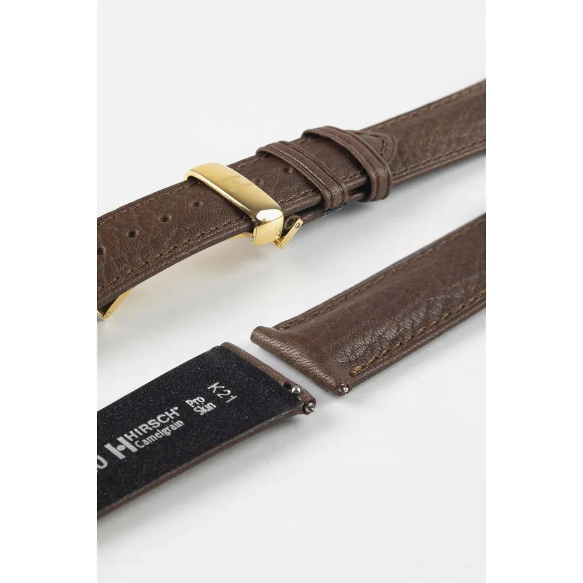 Brown HIRSCH CAMELGRAIN Pro Skin Watch Strap 010 09