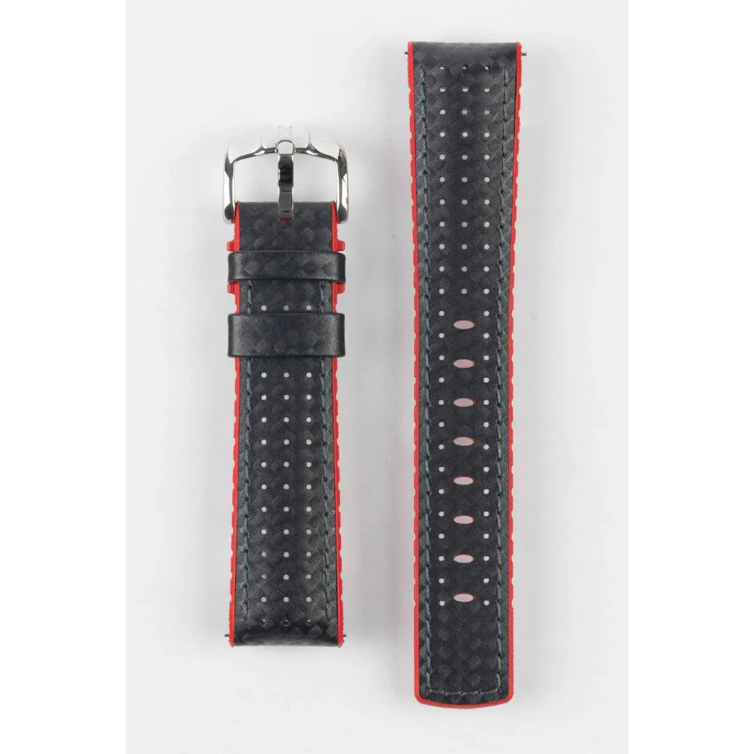 Black &amp; Red HIRSCH AYRTON Performance Calfskin Watch band 091 80 92