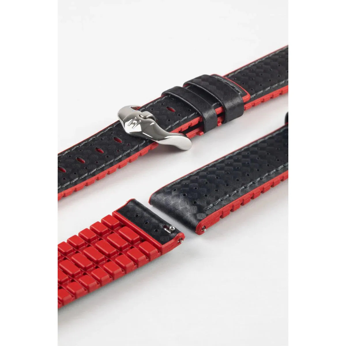 Black &amp; Red HIRSCH AYRTON Performance Calfskin Watch band 091 80 92