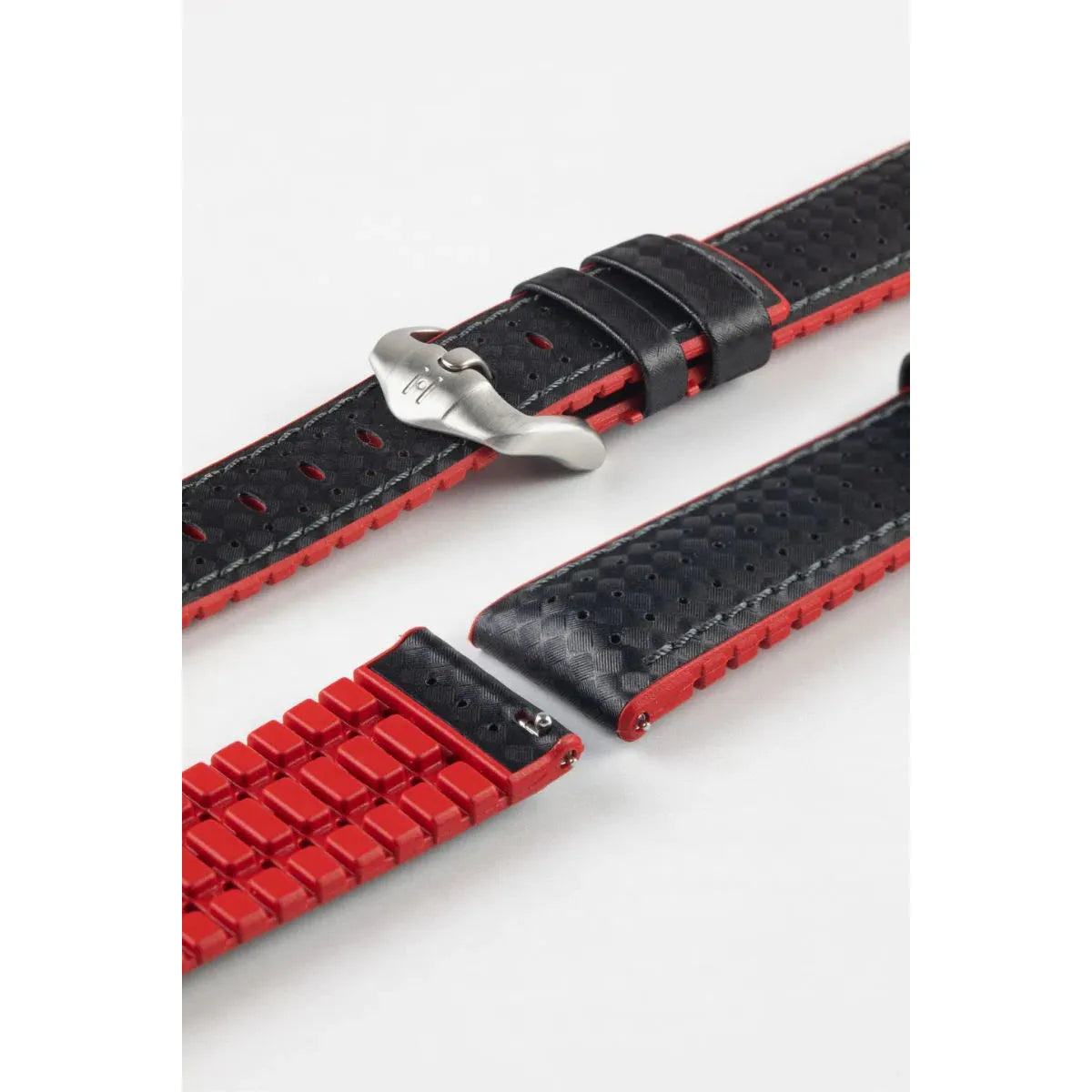 Black &amp; Red HIRSCH AYRTON Performance Calfskin Watch band 091 80 92