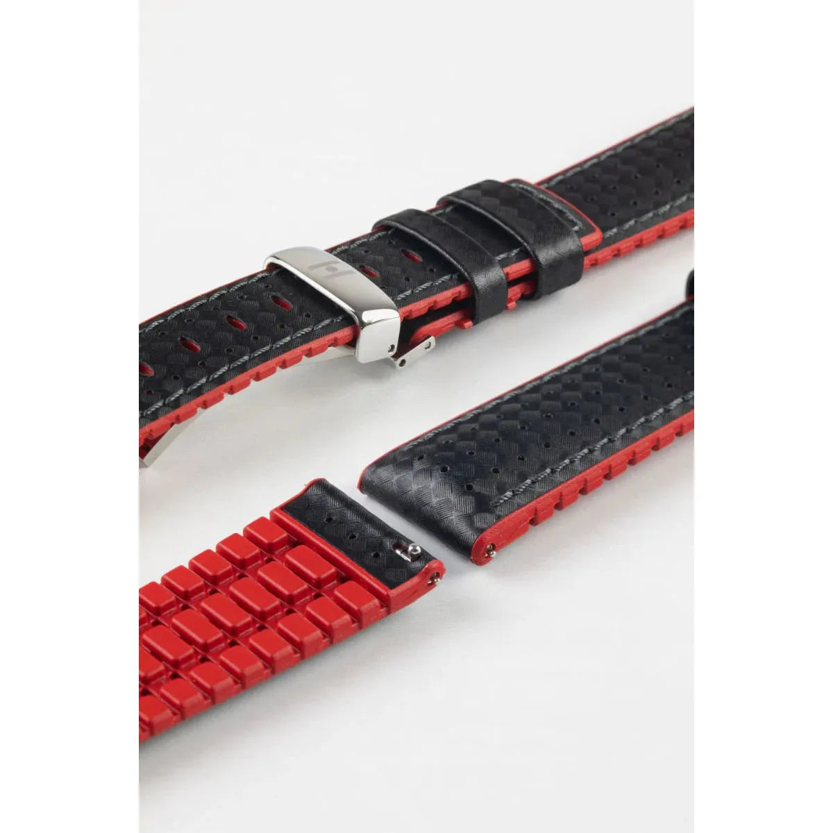 Black &amp; Red HIRSCH AYRTON Performance Calfskin Watch band 091 80 92