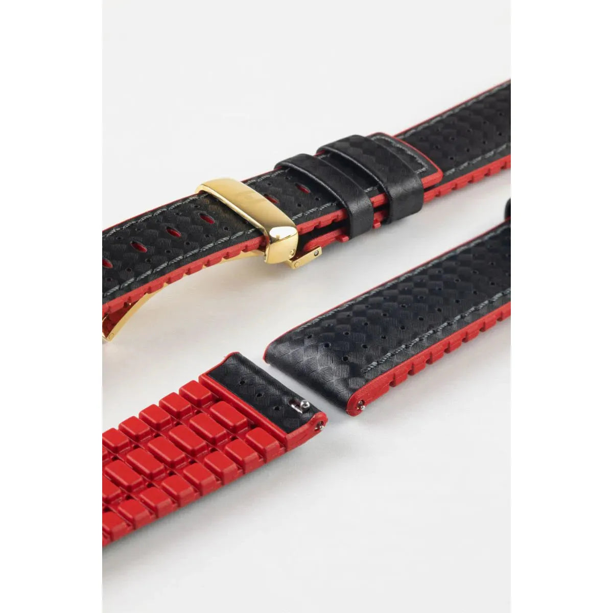 Black &amp; Red HIRSCH AYRTON Performance Calfskin Watch band 091 80 92