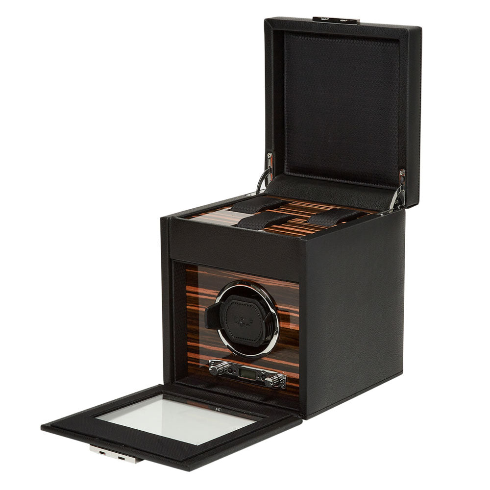 WOLF 1834 - Roadster Single Watch Winder with Storage - Black