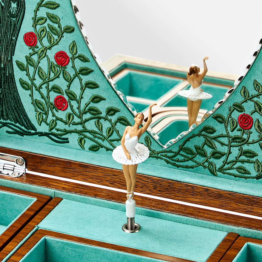 WOLF 1834 - Ballet Musical Jewellery Box - Sleeping Beauty Walnut Wood