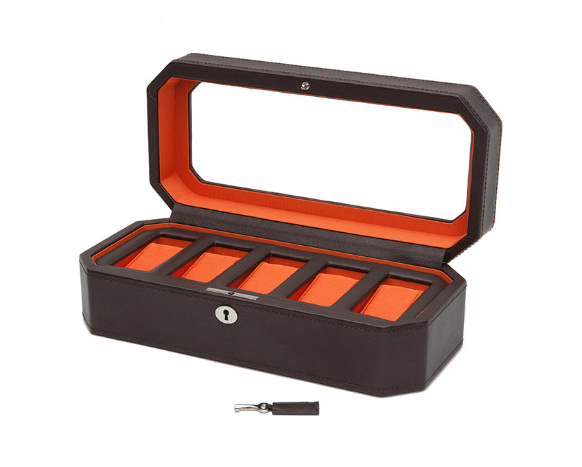 WOLF 1834 - Windsor 5 Piece Watch Box - Brown/Orange