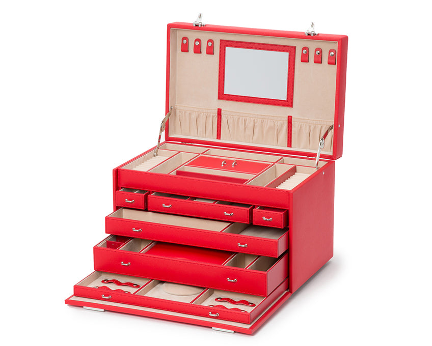WOLF 1834 - Heritage Jewelry Armoire - Red Saffiano