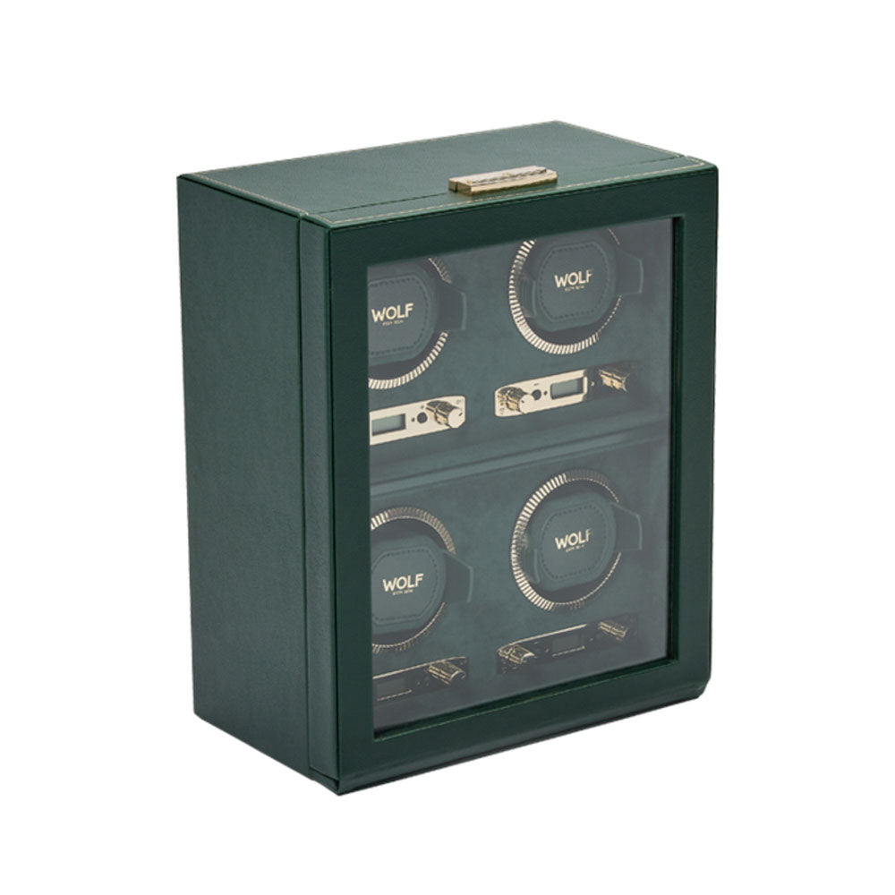 WOLF 1834 - British Racing 4 Piece Watch Winder - Green