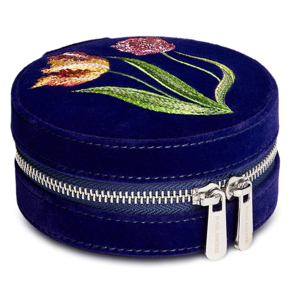 WOLF 1834 - Royal Asscher Round Jewelry Zip Case - Blue