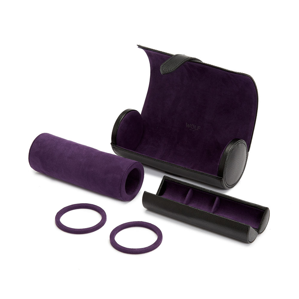 WOLF 1834 - Blake Watch Roll with Capsule - Black/Purple