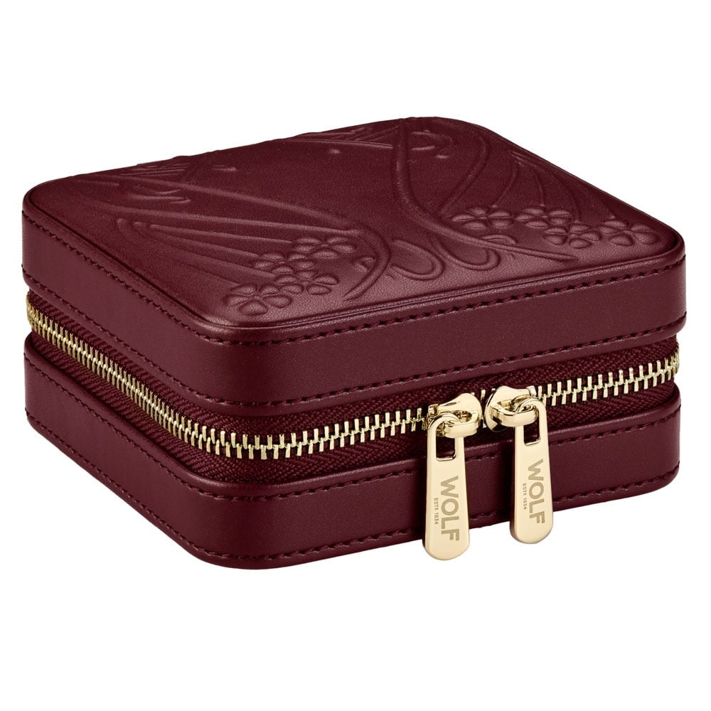 WOLF 1834 - WOLF X LIBERTY Ianthe Small Travel Jewelry Zip Case - Burgundy