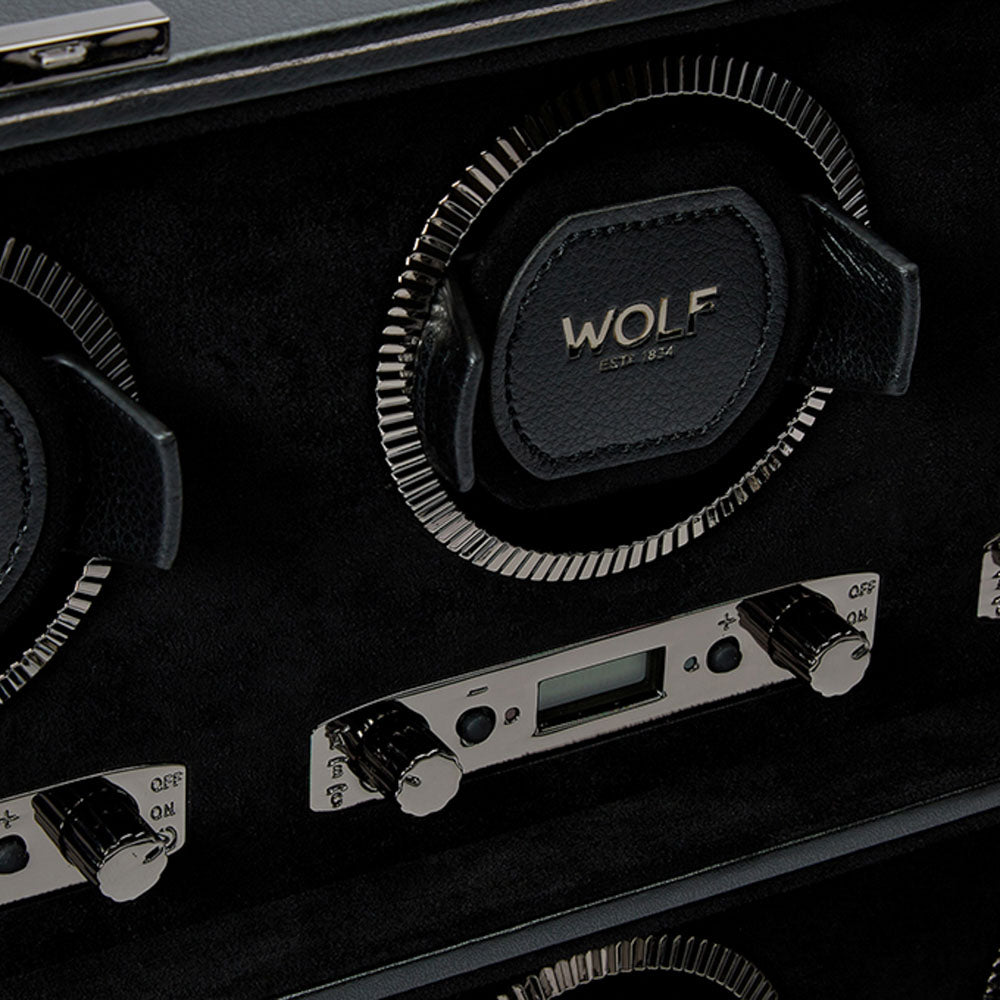 WOLF 1834 - British Racing 8 Piece Watch Winder - Black