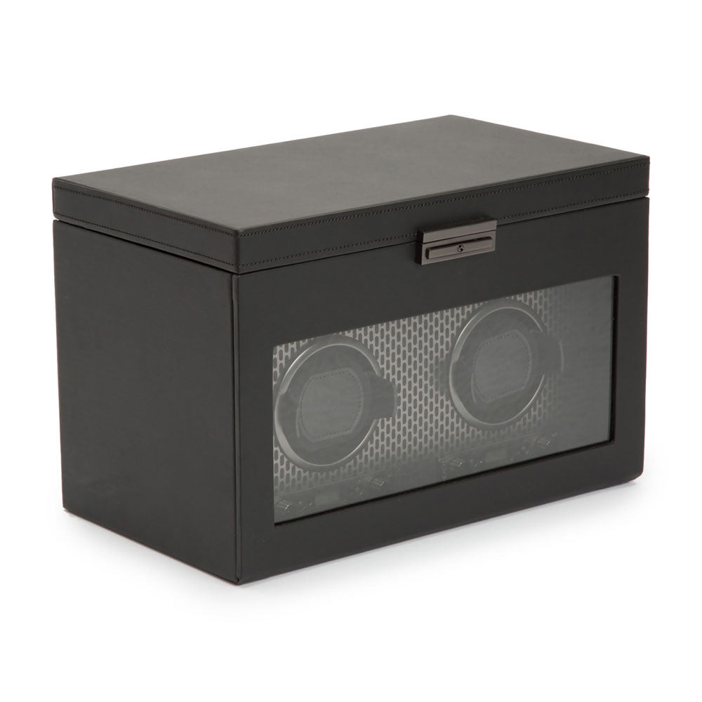 WOLF 1834 - Axis Double Watch Winder With Storage - Powder Coat