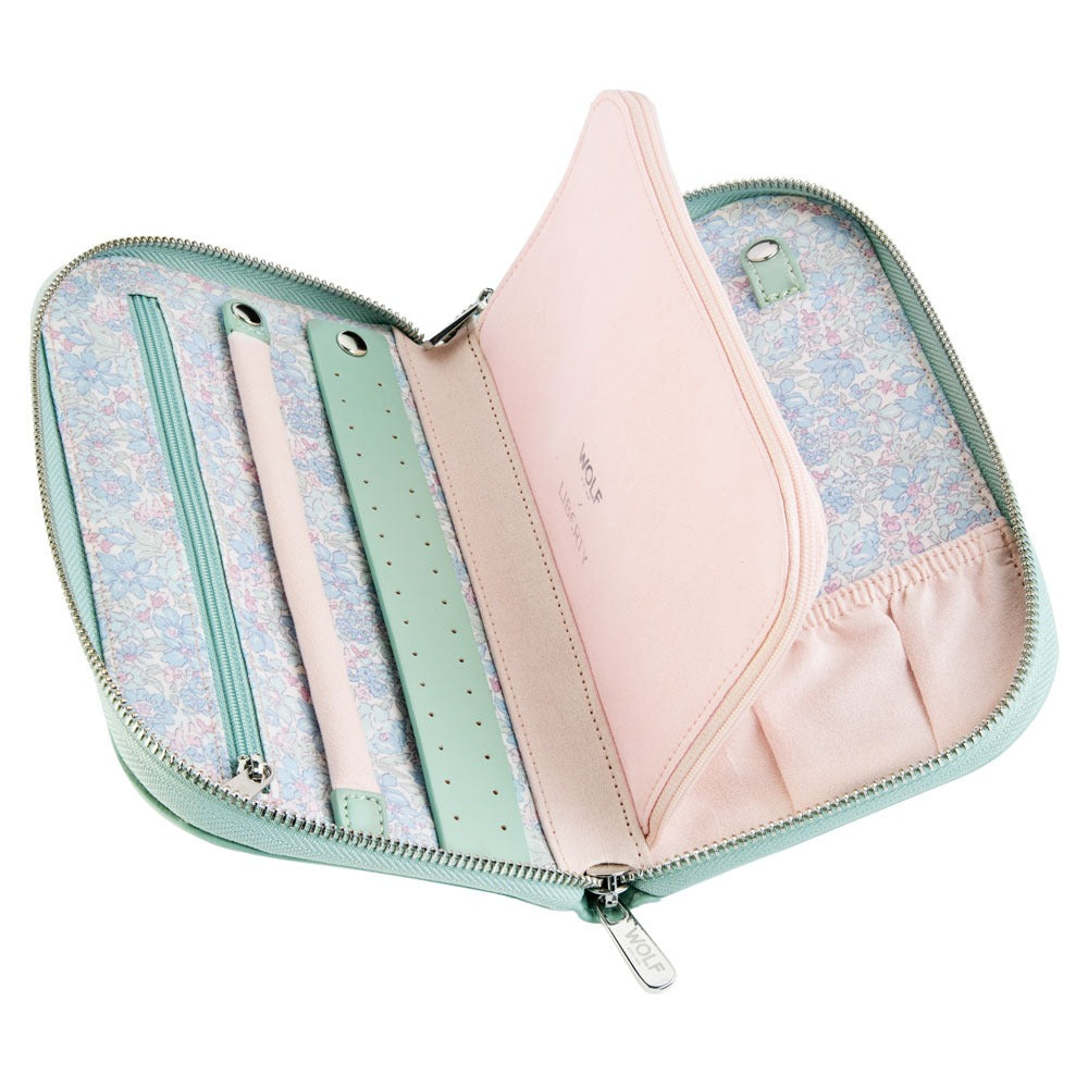 WOLF 1834 - WOLF X LIBERTY Julia Interior Print Travel Jewelry Portfolio - Sage Green