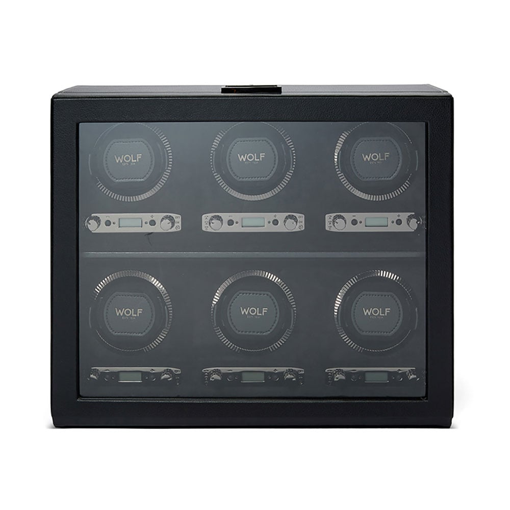 WOLF 1834 - British Racing 6 Piece Watch Winder - Black