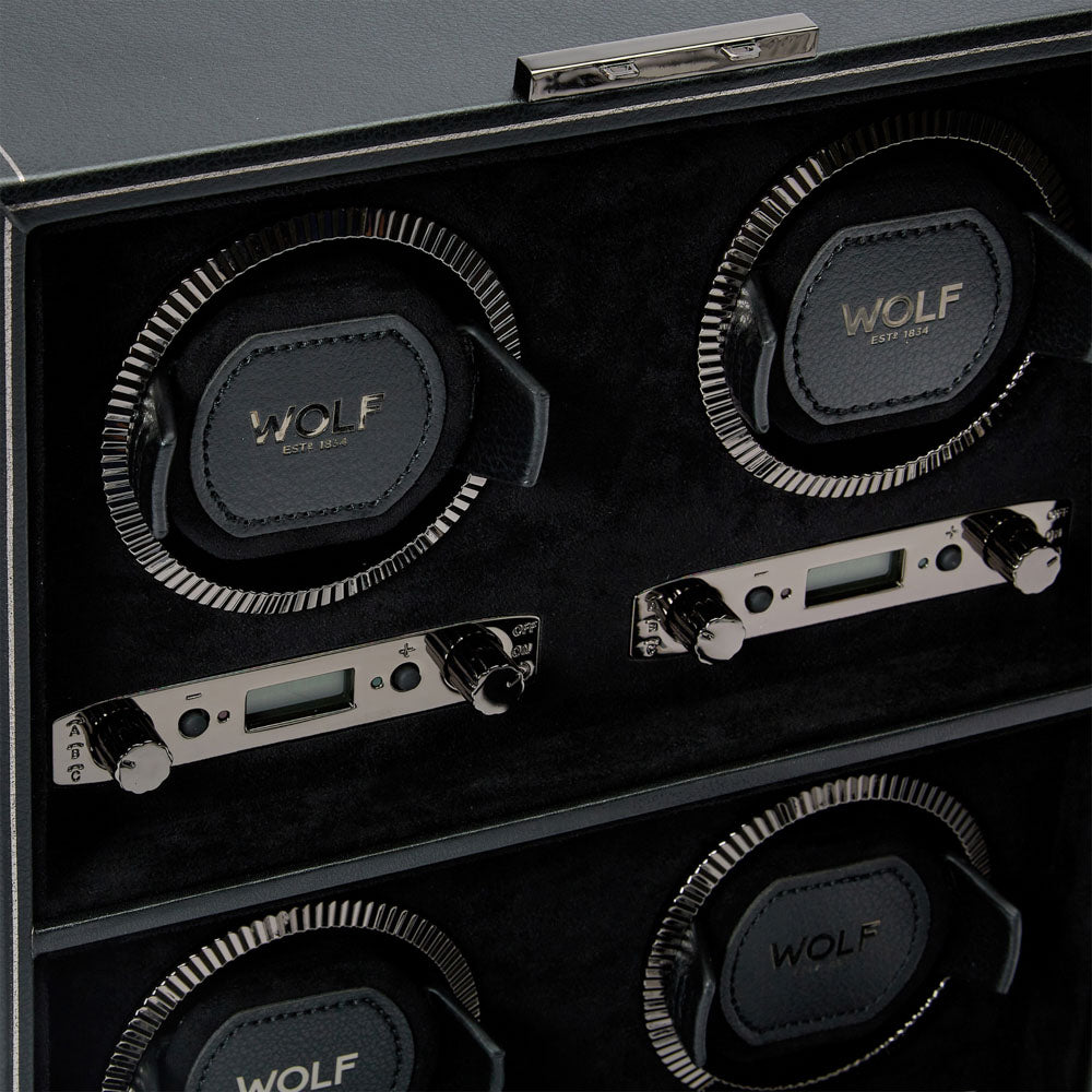 WOLF 1834 - British Racing 4 Piece Watch Winder - Black