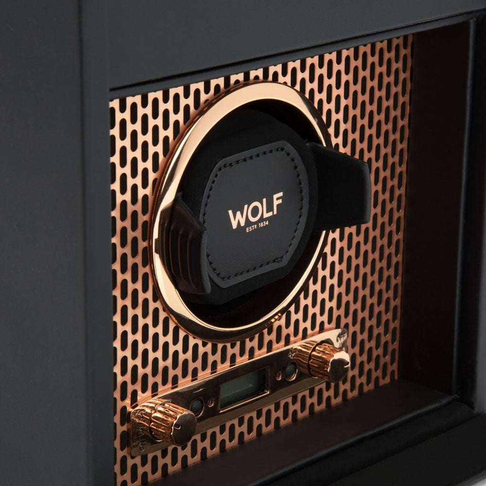 WOLF 1834 - Axis Single Watch Winder With Storage - Copper