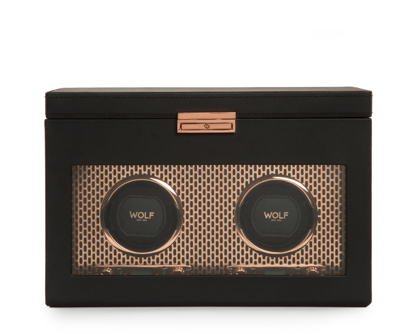 WOLF 1834 - Axis Double Watch Winder With Storage - Copper