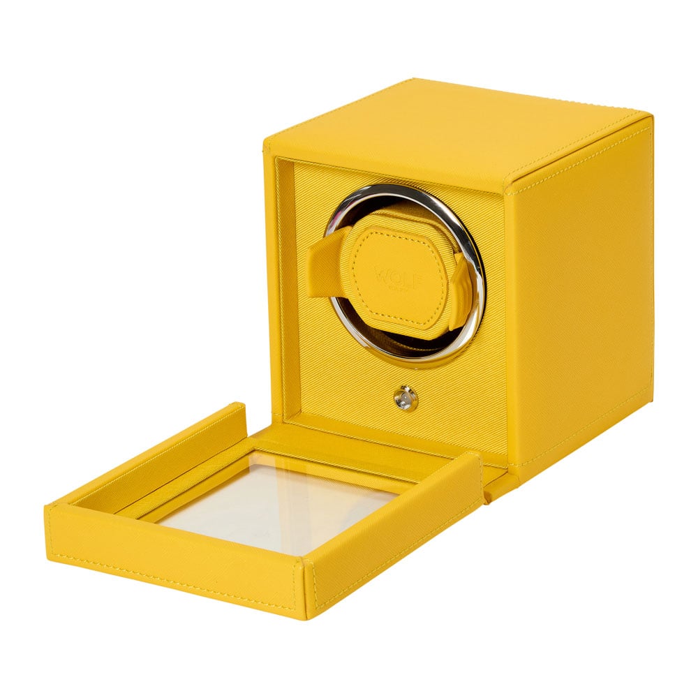 WOLF 1834 - Cub Single Watch Winder with Cover - Yellow
