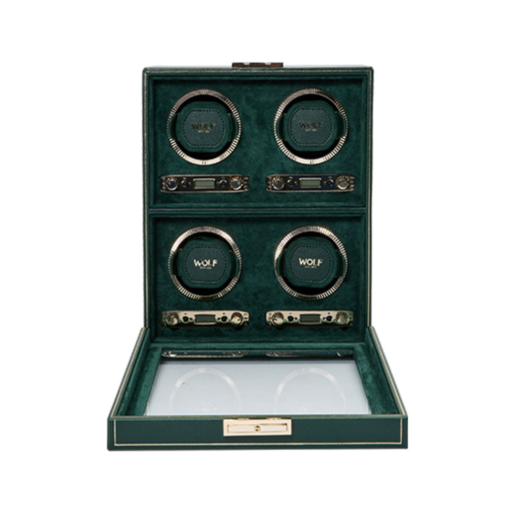 WOLF 1834 - British Racing 4 Piece Watch Winder - Green